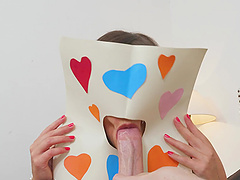 Instead of a birthday cake Krissy Lynn eats a hard friend's penis