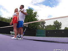 Serena Avery ramming a hard friend's cock before strong orgasm