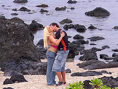 Wild outdoors fucking by the sea with cock hungry mature Jemstone