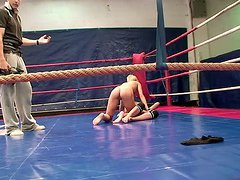 Angel Rivas vs Niky Gold wrestling and humping at Nude Fight Club