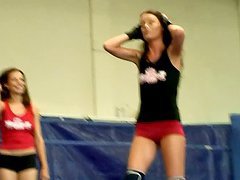 NudeFightClub backstage with Mira Shine vs Sophie Lynx