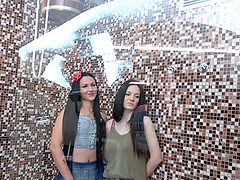 Kinky fucking in the sauna with Denisa Kubinova & Stepanka Fleglova