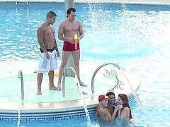 Crazy group sex in the pool with pornstar Diana Dean and her friends