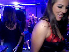 Couple of lucky guys get their dicks pleasured by wild girls