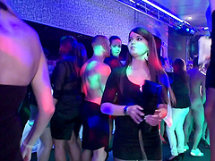 Crazy group sex party with horny guys and attractive hotties