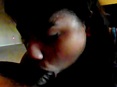 Hot ebony blows every inch of her friend's hard penis today