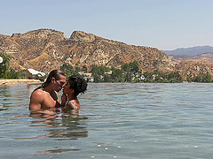 After wild sex at the beach horny ebony Honey Gold wants to blow a dick