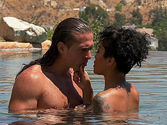 After wild sex at the beach horny ebony Honey Gold wants to blow a dick