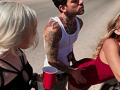 Tattooed and horny dude fucks Alina Lopez badly until he cum