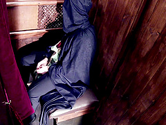 Kinky sex with submissive blonde Satine Spark and a masked guy