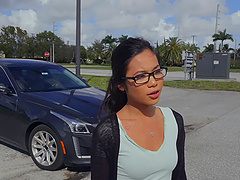 POV video of Asian girlfriend Vina sKy riding and balls licking