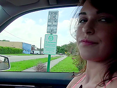 Amateur Callie Haze picked up and takes money for sex with a stranger