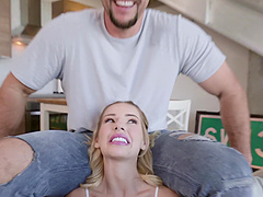 Big hard cock for petite girl Bella Elise Rose and she enjoys it