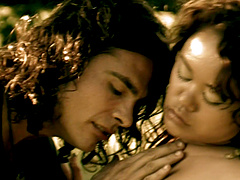 Asian wife spreads her legs to be fucked by a white dick in outdoors