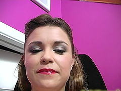 Big black cock for amateur girl Katie Thomas's hairy pussy