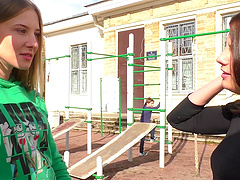 Hot lesbians Nikol and Sofia please each other's wet pussies