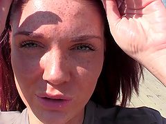Nothing is good for horny chick like a sperm on her mouth and face