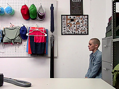 Shamed blonde Paris Amour adores sex on the desk with horny stranger