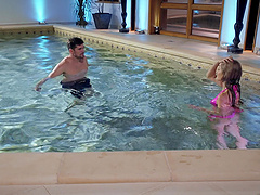 Outdoor fucking in a hotel pool with nice ass Tiffany Tatum