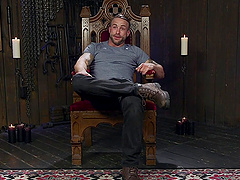 Male slave tied up and fucked by Maitresse Madeline Marlowe