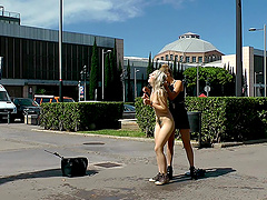 BDSM torture, fucking and public humiliation for Liz Rainbow