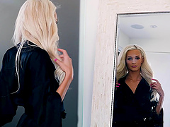 Petite blonde Emma Hix loves to be choked during rough sex