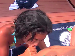 Hardcore fucking by the pool with pornstars and horny guys