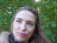 Outdoors fucking in the local woods with hot ass Nicole Pearl