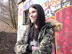 Outdoors fucking with cock hungry brunette amateur Victoria Bellisima