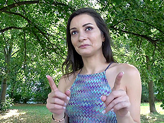 Small tits Valentina Bianco sucks a dick and gets fucked by a stranger