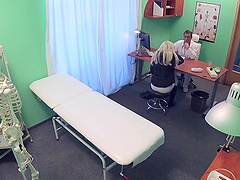 Passionate fucking on the hospital bed with sexy blondie Lucy Shine