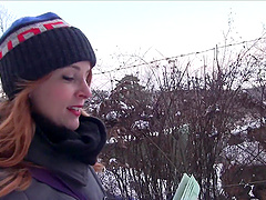 Closeup POV video of cute redhead Irina Vega getting fucked