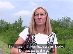 Wild outdoors quickie with amateur blonde Nela who needs money