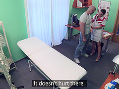 Full body exam leads to wild fucking with horny nurse Alexx Sola