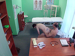 Nice love making on the table between a doctor and Jessica Diamond