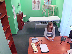 Naughty doctor slides his prick in wet pussy of sexy Luca Bella