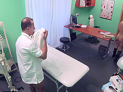 Spy cam in the hospital records sexy Sasha having sex with a doctor