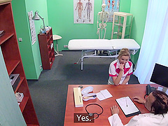 Natural body nurse fucked on the hospital bed by a doctor