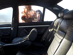 Quickie anal fucking by the car between Chantelle Fox and a cop