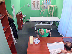 Wild fucking on the hospital bed with shot haired blonde Paola Ula