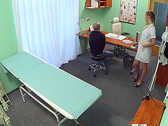 Skinny dude with a long schlong drills deep in nurse Alexis