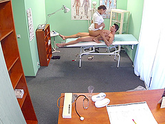 Amazing fucking on the hospital bed with sexy nurse Mea Melone