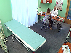 Naughty doctor slides his stiff prick in orgasmic pussy of Ani