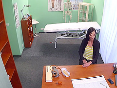 Skinny patient Laura Divis gets her pussy fucked by a doctor