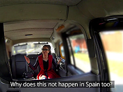 Amateur slut flashes her boobs before having sex in the taxi