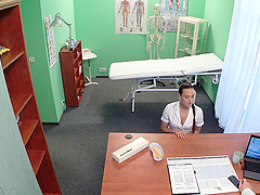 Horny nurse Mea Melone teases and rides a horny doctor on the bed