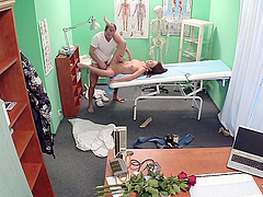 Horny doctor seduced and fucked his patient Angella from behind