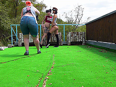 Kinky outdoors lesbian video with 2 handsome babes and Charlotte Sartre