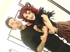 Behind the scenes video with small tits redhead star Lola Fae