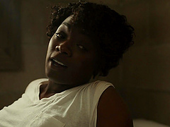 Lesbian interracial sex on the bed between Carter Cruise and Alison Rey